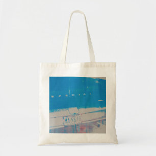 Blue car tote bag