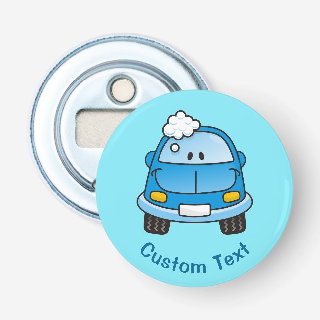 Blue car with bubbles bottle opener (Front)