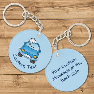 Blue Car with Bubbles Keychain