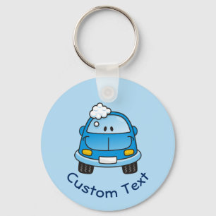 Blue Car with Bubbles Keychain