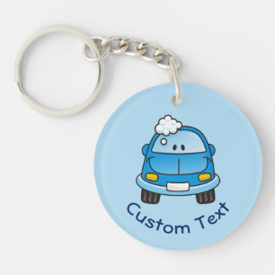 Blue Car with Bubbles Keychain