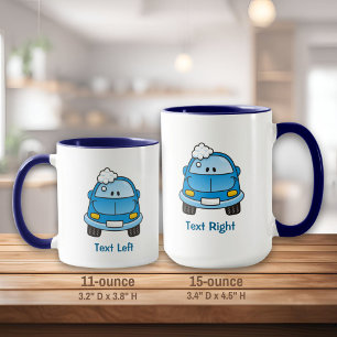 Blue car with bubbles mug