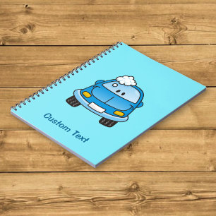 Blue car with bubbles notebook