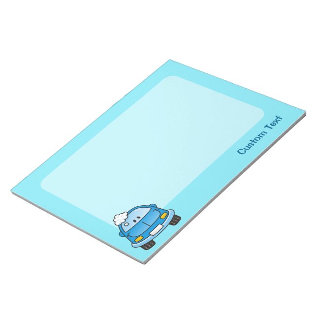 Blue car with bubbles notepad (Angled)