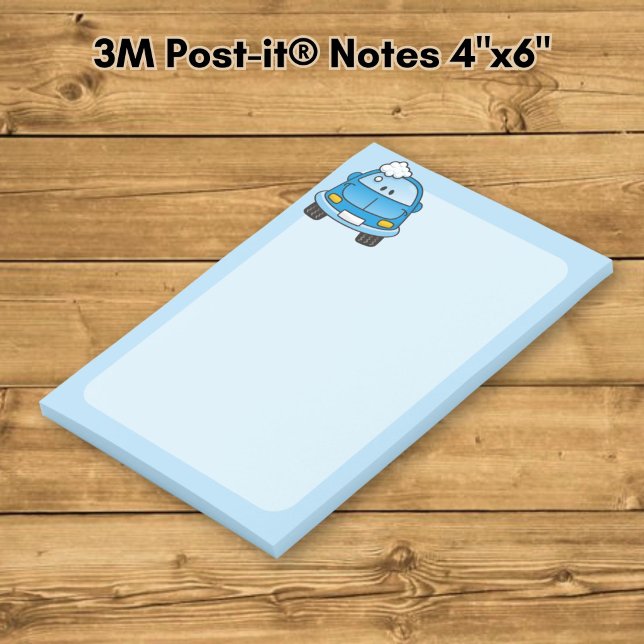 Blue car with bubbles post-it notes (Creator Uploaded)