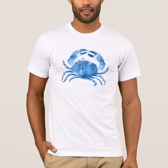 Blue Carb Watercolors Illustration T-Shirt (Front)