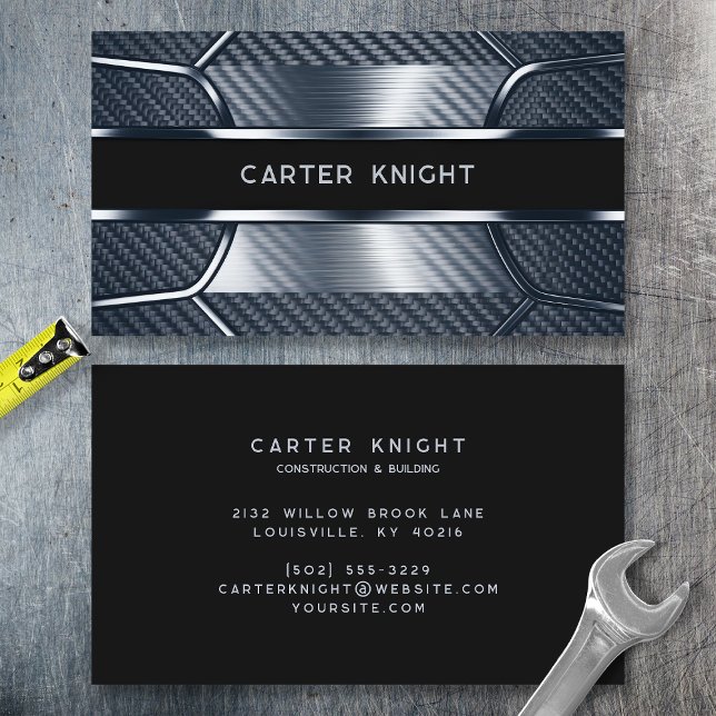 Blue Carbon Fibre Industrial Business Card (Creator Uploaded)