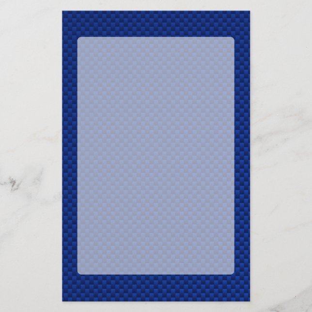 Blue Carbon Fibre Like Decor Background Stationery (Front)