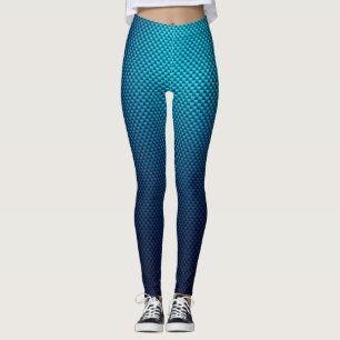 Blue carbon fibre pattern leggings