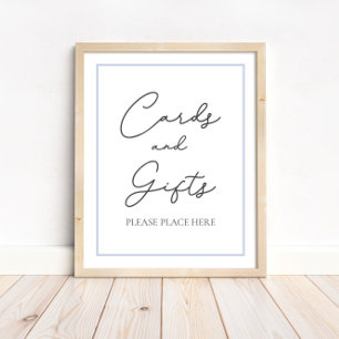 Blue Cards & Gifts Baby Shower Table Sign