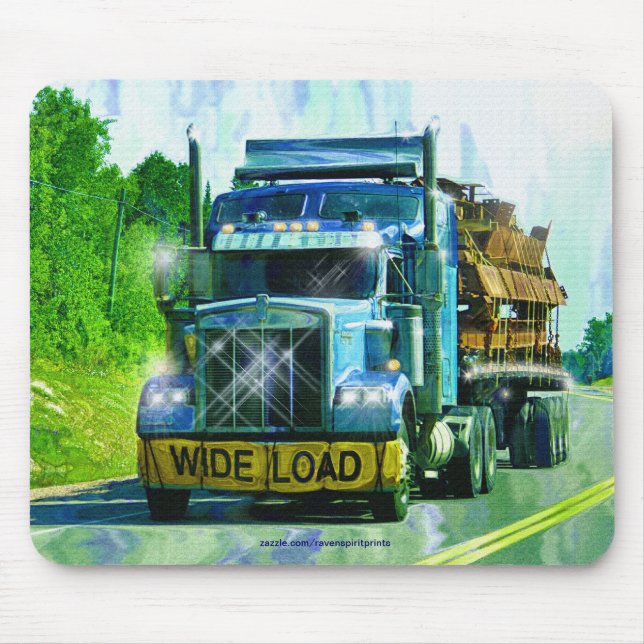 Blue Cargo Truck Heavy Transport Drivers Gift Mouse Pad (Front)