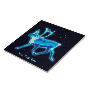Blue Caribou (Reindeer) Ceramic Tile