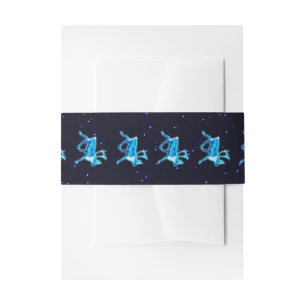 Blue Caribou (Reindeer) Invitation Belly Band