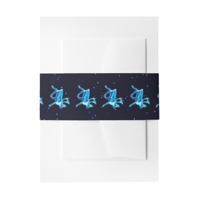 Blue Caribou (Reindeer) Invitation Belly Band (Front Example)