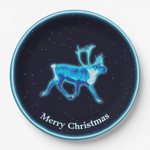 Blue Caribou (Reindeer) Paper Plate