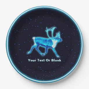Blue Caribou (Reindeer) Paper Plate