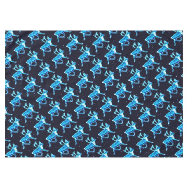 Blue Caribou (Reindeer) Tablecloth (Front (Horizontal))