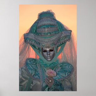 Blue Carnival Costume, Venice Poster