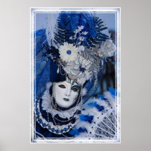 Blue Carnival Costume, Venice Poster