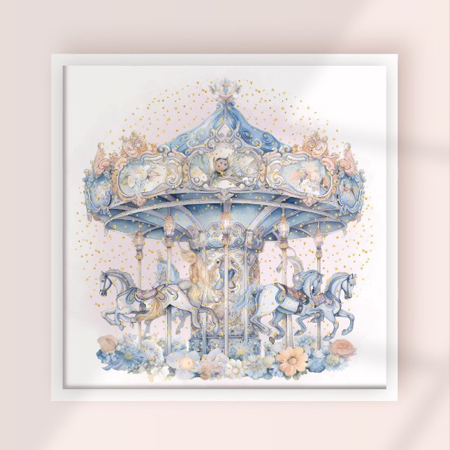 Blue Carousel Watercolor Poster (Creator Uploaded)