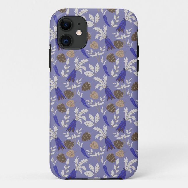Blue Carrots And Nuts Pattern Case-Mate iPhone Case (Back)