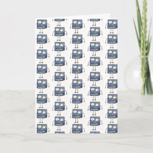Blue Cartoon Alien Feliz Cumpleanos Birthday Card