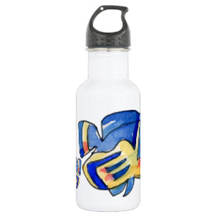 Blue Cartoon Butterfly Fish 532 Ml Water Bottle