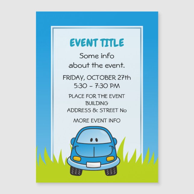 Blue Cartoon Car (Front)