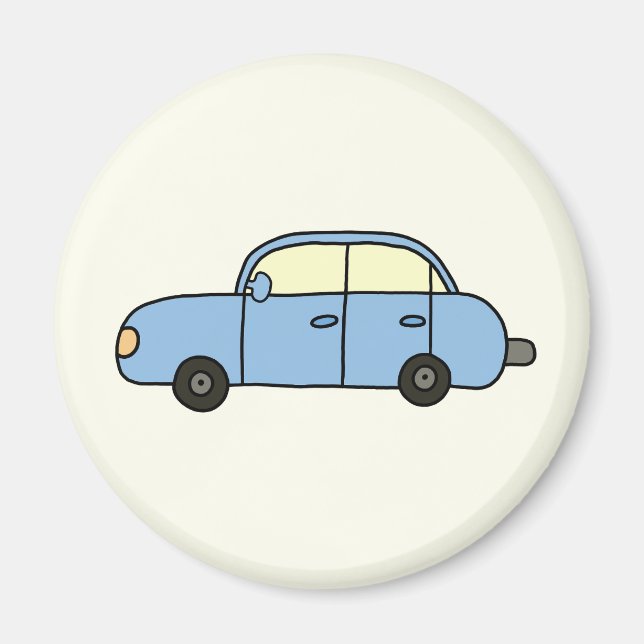 Blue Cartoon Car Magnet (Front)