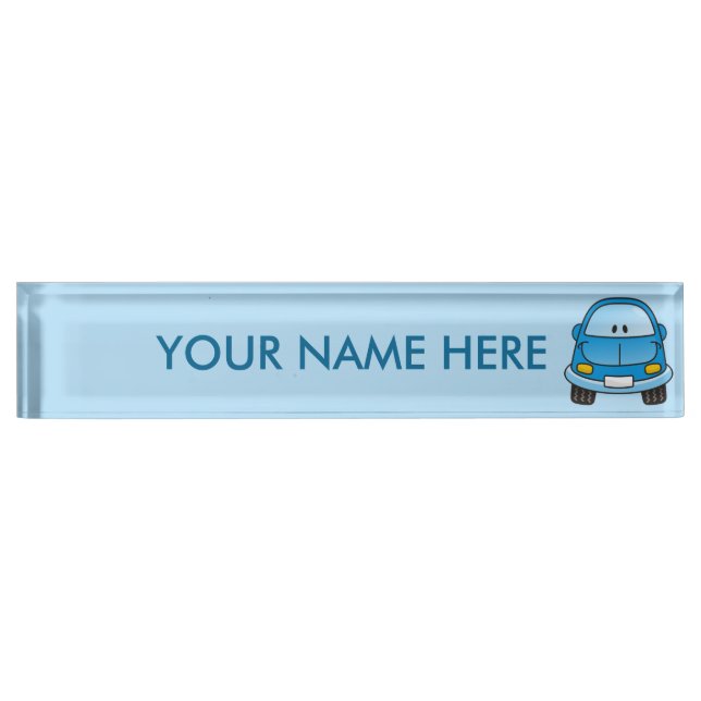 Blue cartoon car nameplate (Front)