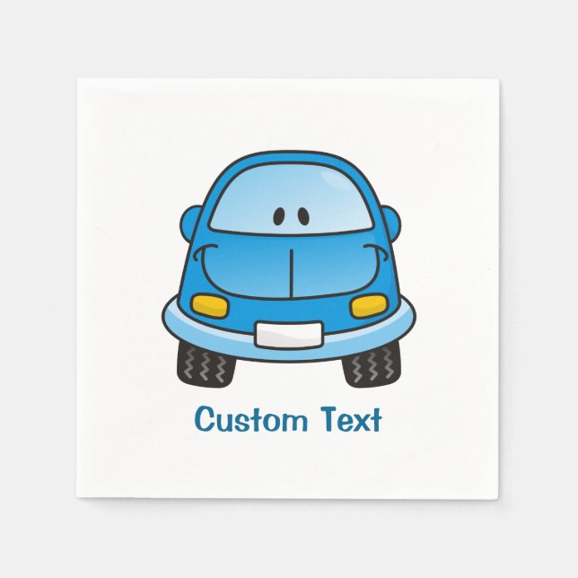 Blue cartoon car napkins (Front)