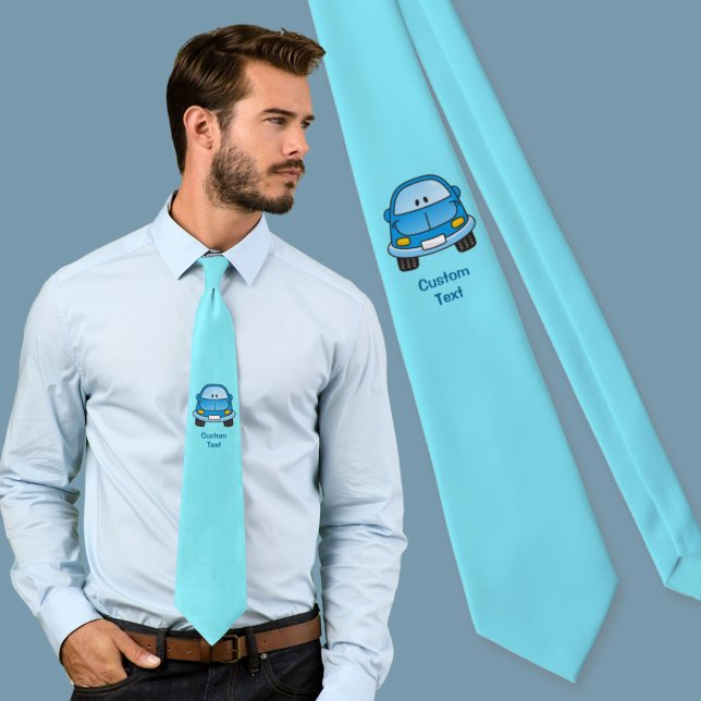 Blue cartoon car neck tie (Creator Uploaded)