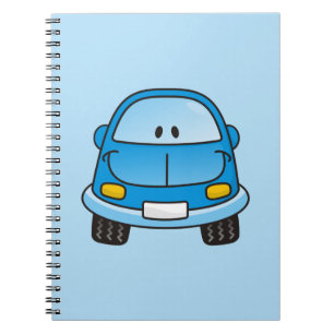 Blue cartoon car notebook