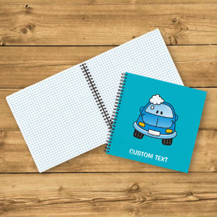 Blue cartoon car notebook