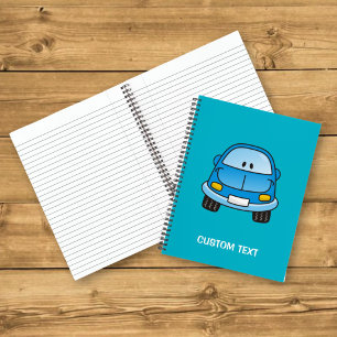 Blue cartoon car notebook