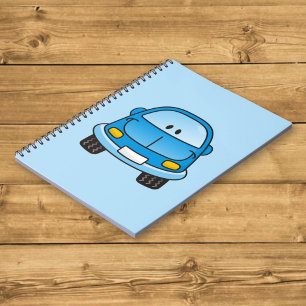 Blue cartoon car notebook