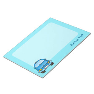Blue cartoon car notepad