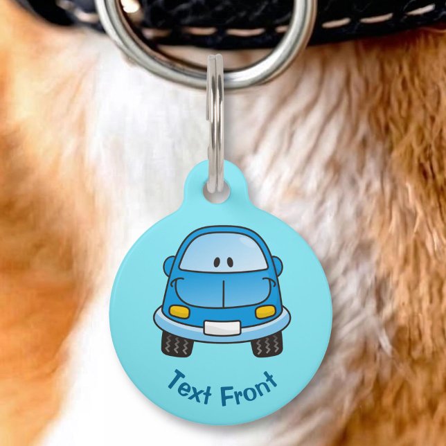 Blue cartoon car pet tag (Creator Uploaded)