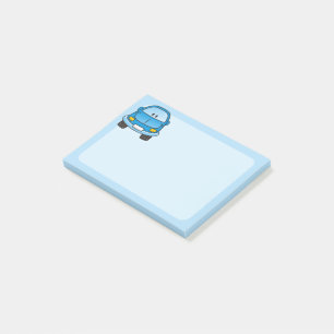Blue cartoon car post-it notes