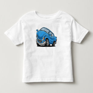 Blue Cartoon Car Toddler T-Shirt
