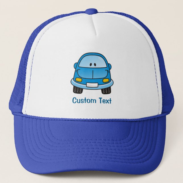Blue cartoon car trucker hat (Front)