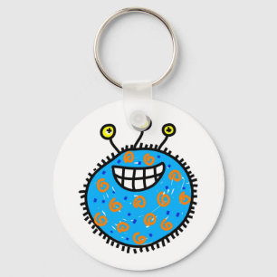 Blue Cartoon Germ Key Ring