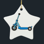 Blue Cartoon Kick/Push Scooter Ceramic Tree Decoration<br><div class="desc">Blue Cartoon Kick/Push Scooter. Makes a great gift! 
 Did you know? You can customise this item by clicking "Customise It"! 
 For more cool vehicles,  check out CoolVehicles at http://www.zazzle.com/coolvehicles?rf=238731952171470542.  You can also follow this store on Twitter at https://twitter.com/VehiclesStore to stay up-to-date on new products!</div>