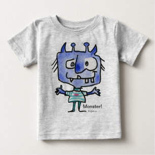 Blue Cartoon Monster #22 Baby T Shirt