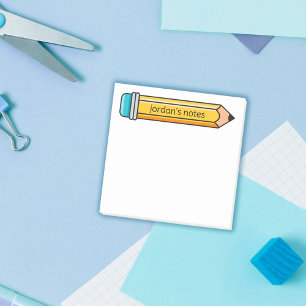 Blue Cartoon Pencil Illustration Your Name's Notes