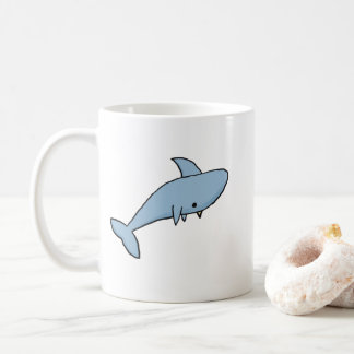 Blue Cartoon Shark Coffee Mug