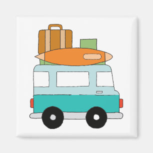 Blue Cartoon Van Best Family Adventure Vacations Magnet
