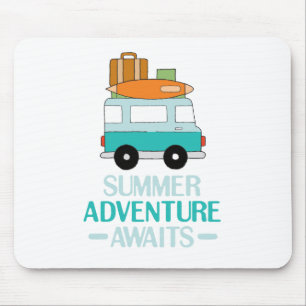Blue Cartoon Van Best Family Adventure Vacations Mouse Pad