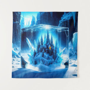 Blue Castles Encased in Ice Cube Tapestry