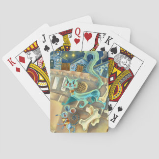 Blue Cat and Blue Mouse Playing Cards